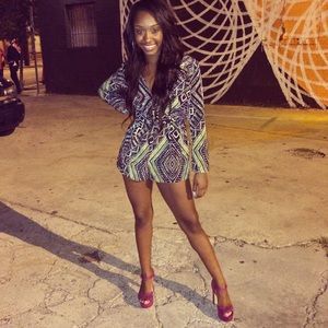 Aztec Geometric Print Romper